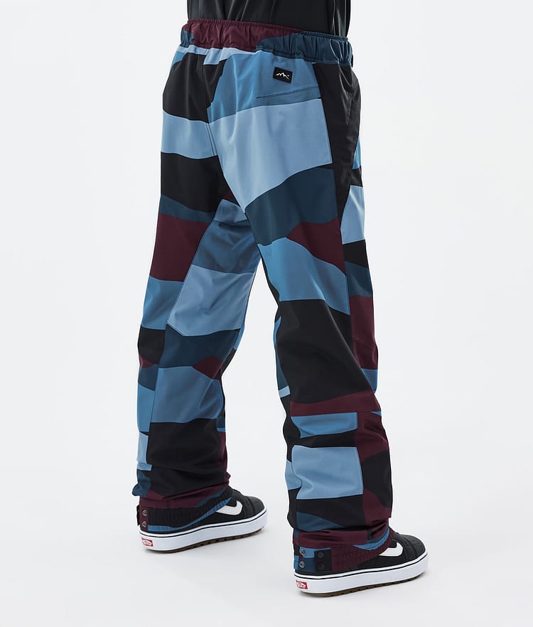 Dope Blizzard Snowboard Pants Men Shards Burgundy Blue, Image 4 of 5