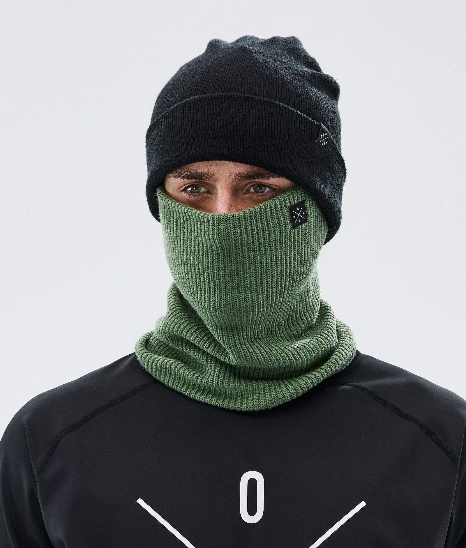 Dope 2X-Up Knitted Facemask Moss Green, Image 2 of 3