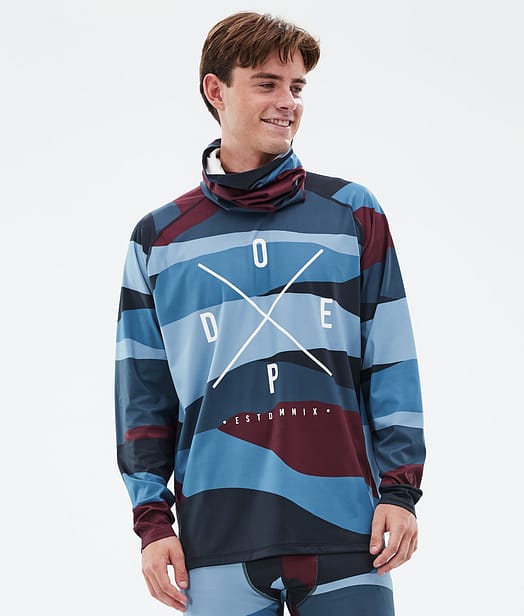 Dope Snuggle Funktionsshirt Herren 2X-Up Shards Burgundy Blue