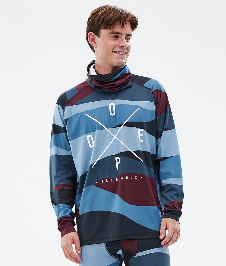 Dope Snuggle Base Layer Top Men 2X-Up Shards Burgundy Blue, Image 1 of 7