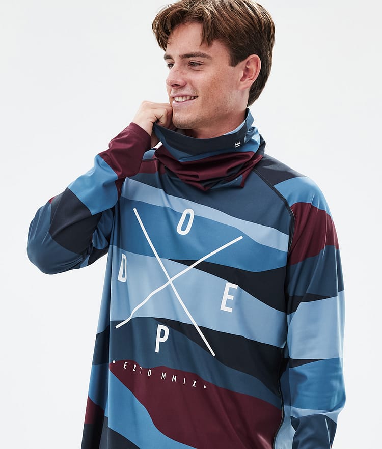 Dope Snuggle Tee-shirt thermique Homme 2X-Up Shards Burgundy Blue, Image 2 sur 7