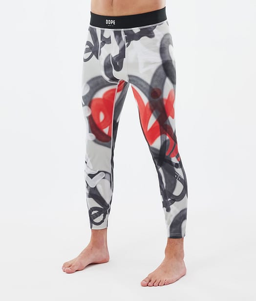 Dope Snuggle Legginsy Termoaktywne Mężczyźni 2X-Up Spray Black Red