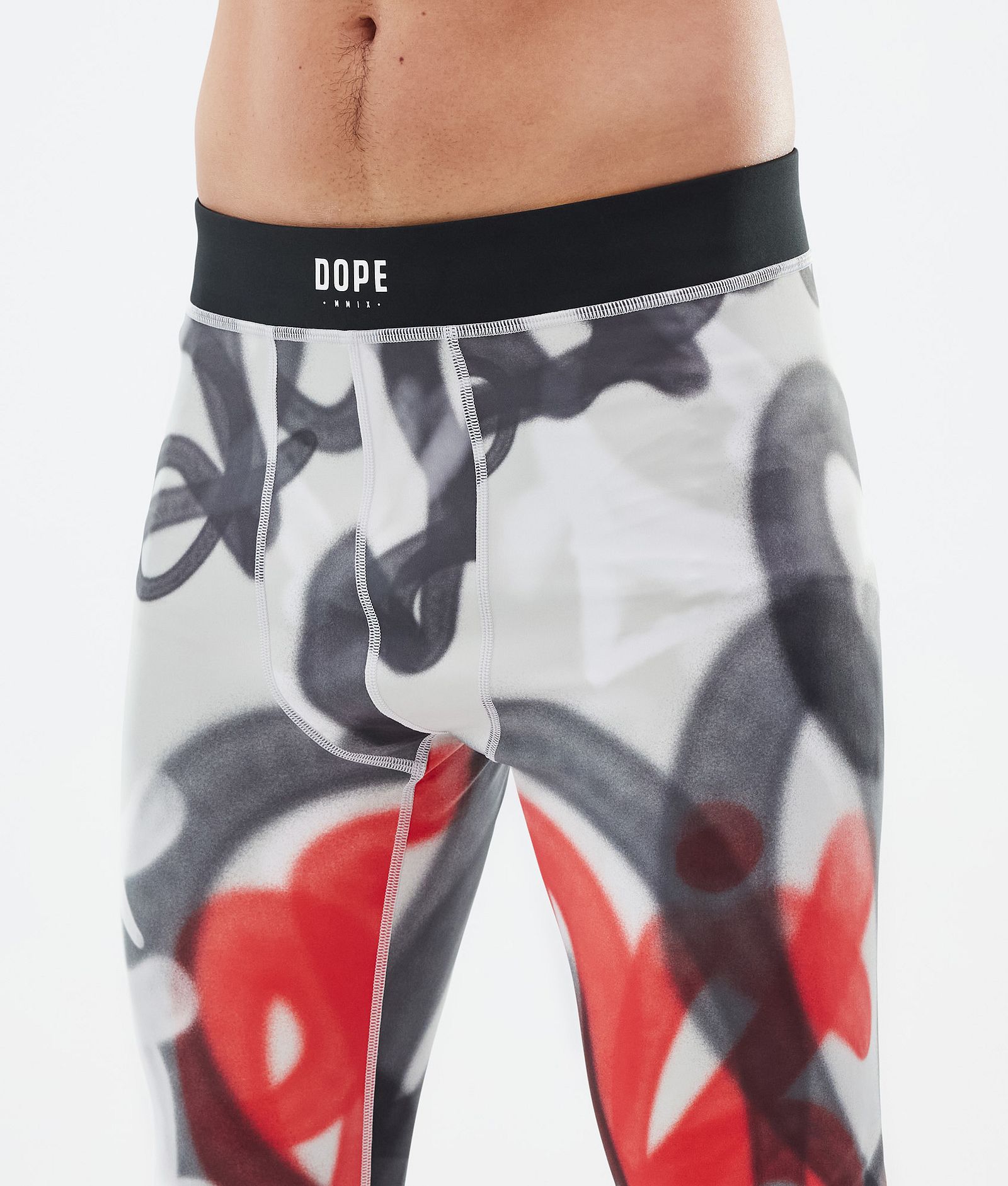 Dope Snuggle Legginsy Termoaktywne Mężczyźni Spray Black Red, Zdjęcie 5 z 7