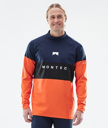 Montec Alpha Camiseta Térmica Hombre Dark Blue/Black/Orange