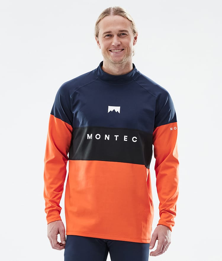 Montec Alpha Tee-shirt thermique Homme Dark Blue/Black/Orange, Image 1 sur 5