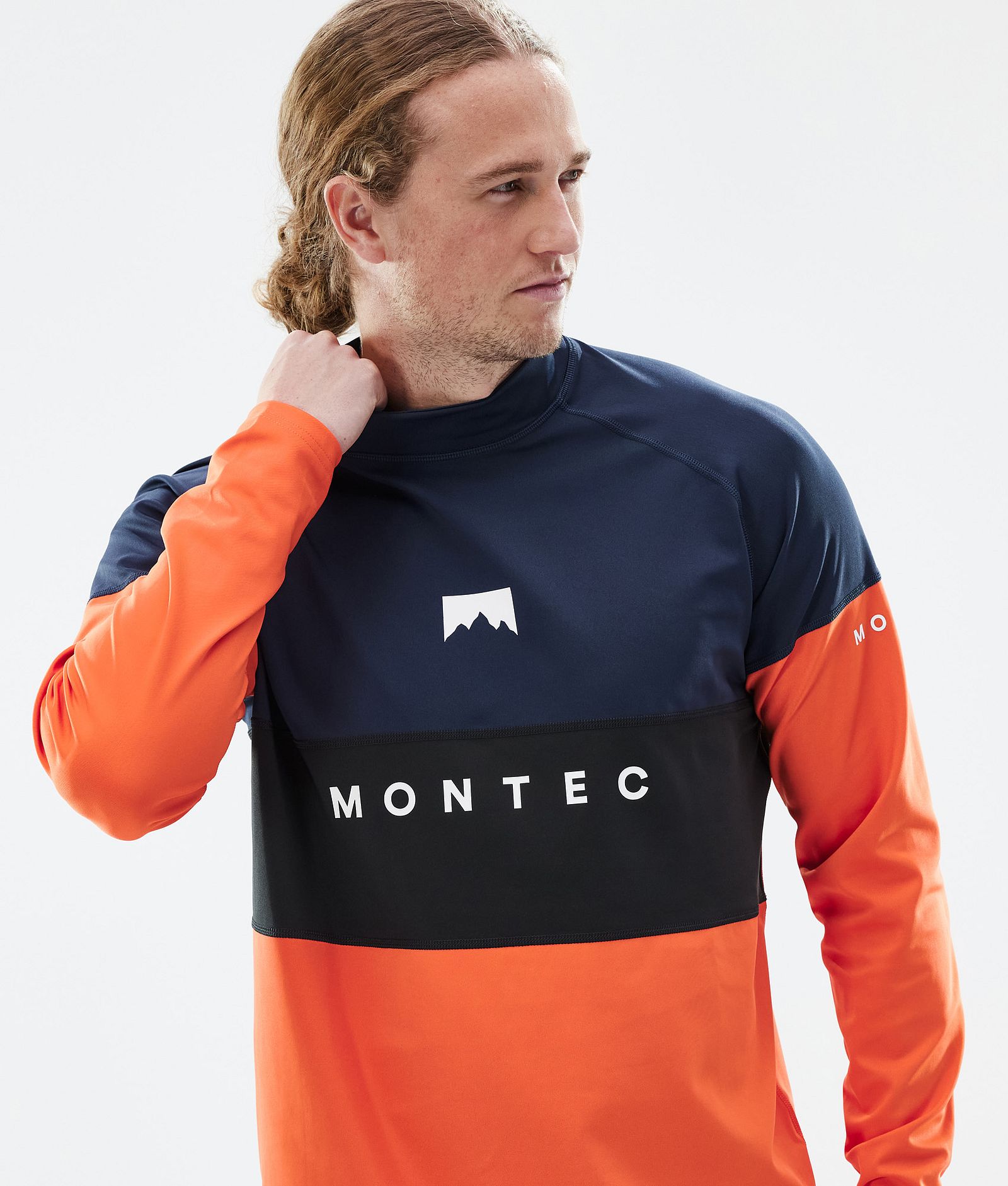 Montec Alpha Tee-shirt thermique Homme Dark Blue/Black/Orange, Image 2 sur 5