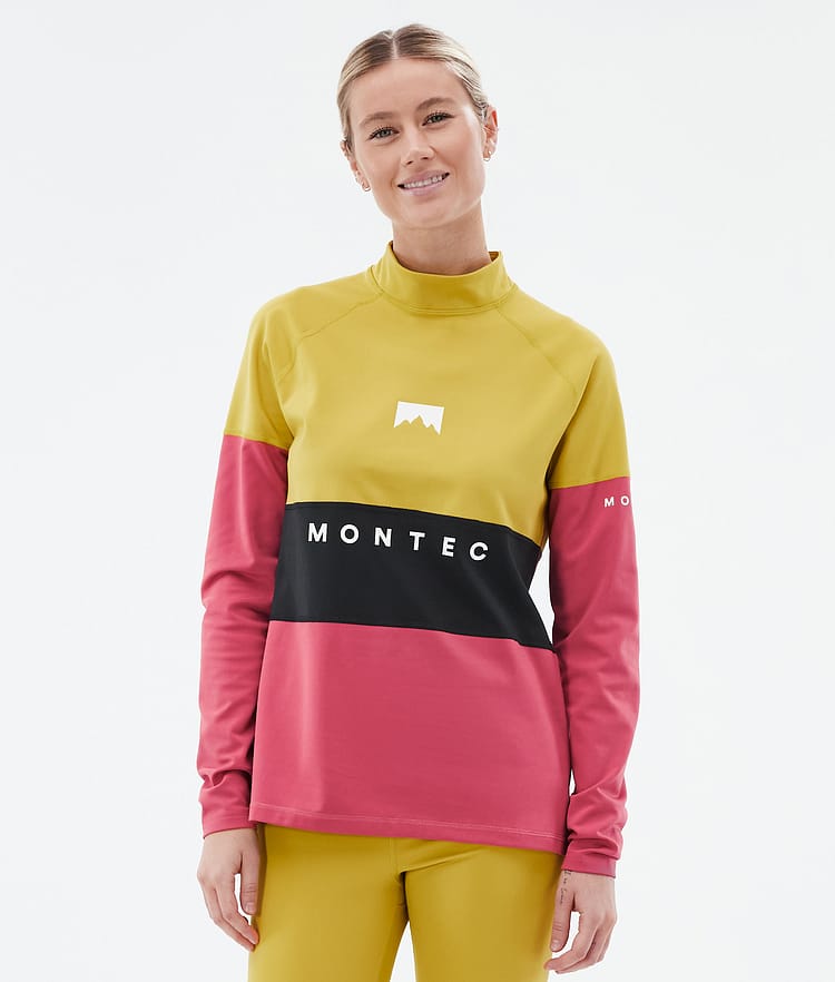 Montec Alpha W Basislaag Top Dames Yellow/Black/Light Red, Afbeelding 1 van 5