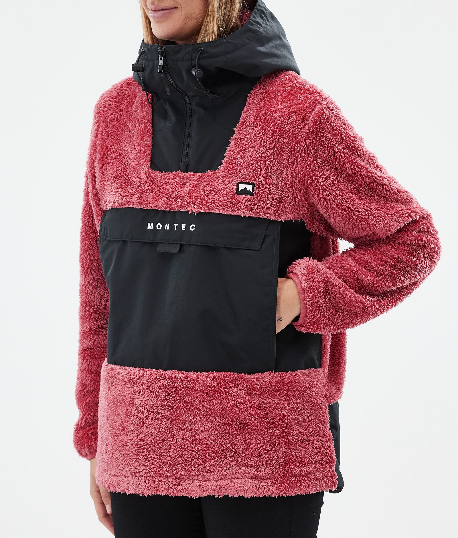 Montec Lima W Pile con Cappuccio Donna Light Red/Black, Immagine 7 di 8