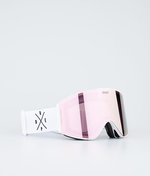 Dope Sight Ski Goggles White/Champagne Mirror