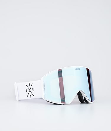 Dope Sight Ski Goggles White/Blue Mirror