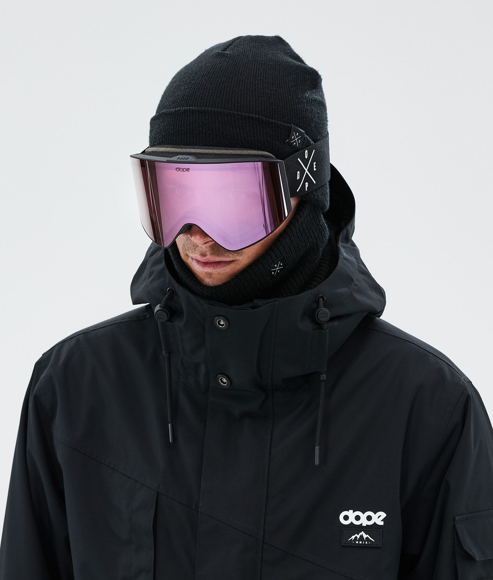 Dope Sight Masque de ski Black/Pink Mirror, Image 3 sur 6