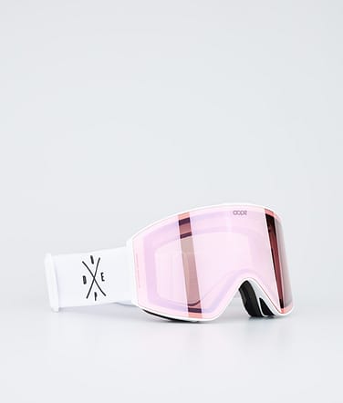 Dope Sight Ski Goggles White/Pink Mirror