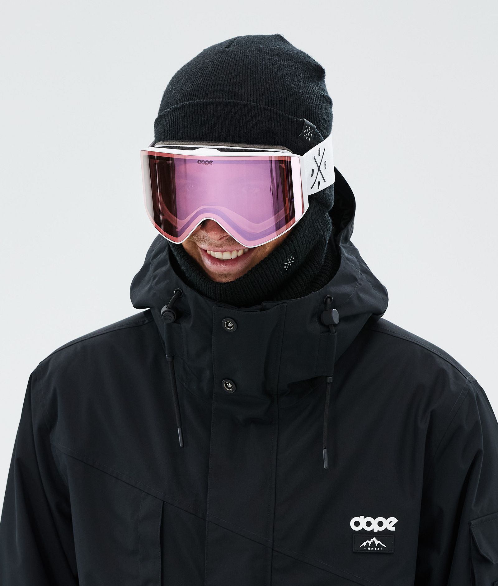 Dope Sight Masque de ski White/Pink Mirror, Image 3 sur 6