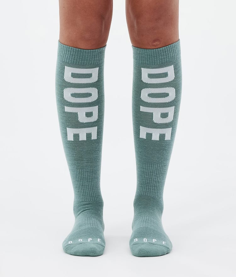 Dope Essential Ski Socks Faded Green, Image 1 of 3