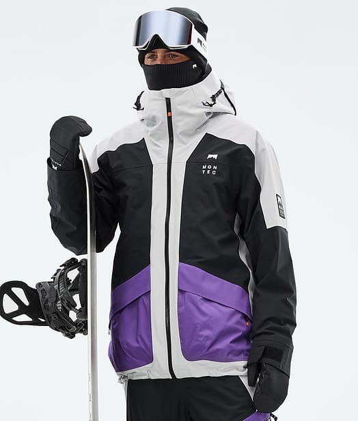 Montec Morpheus Veste Snowboard Homme Light Grey/Black/Vivid Purple