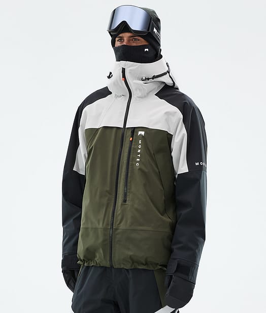 Montec Oracle Ski Jacket Men Light Grey/Black/Olive Green