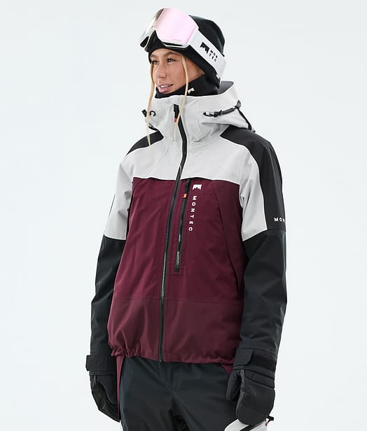 Montec Oracle W Veste Snowboard Femme Light Grey/Black/Burgundy