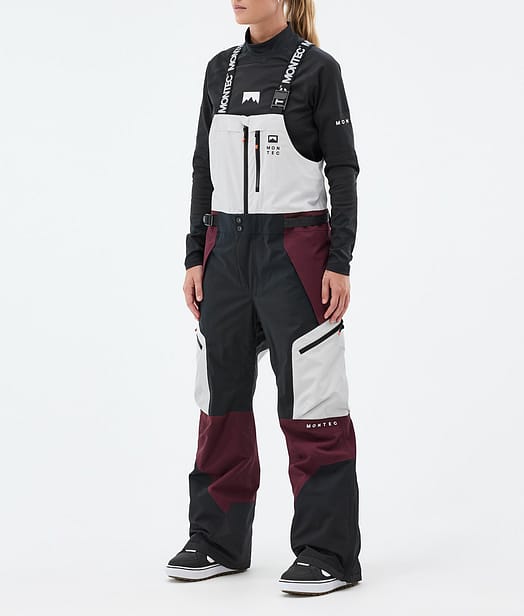 Montec Dozer W Snowboard Broek Dames Light Grey/Black/Burgundy