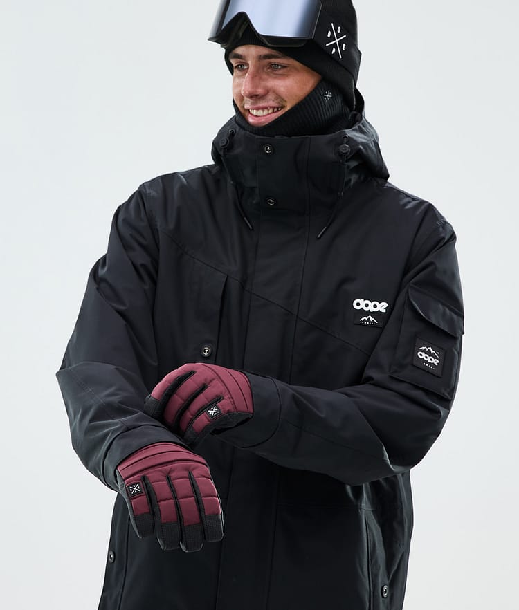 Dope Ace Gants de Ski Burgundy, Image 4 sur 4
