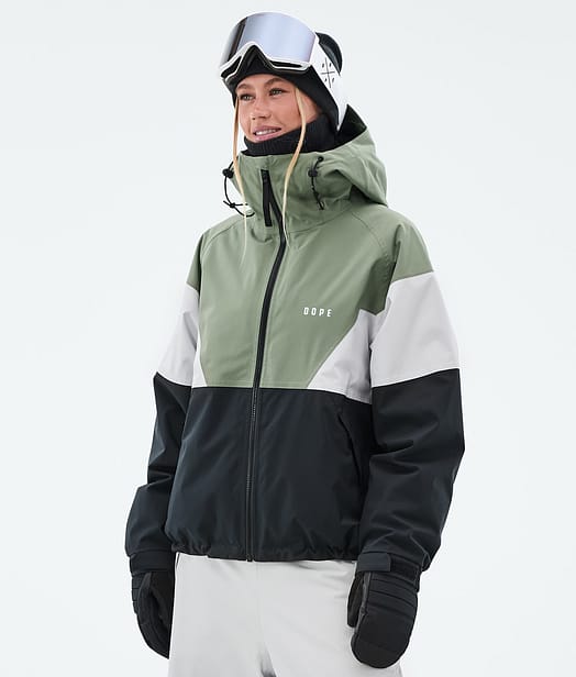 Dope Spartan W Chaqueta Snowboard Mujer Sport Moss Green/Light Grey/Black