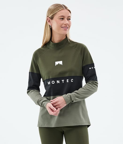 Montec Alpha W Baselayer top Dame Olive Green/Black/Greenish