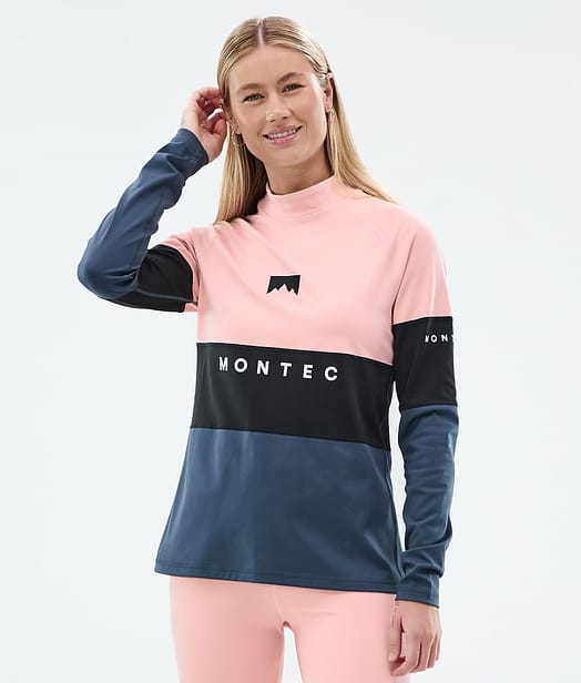 Montec Alpha W Basislaag Top Dames Soft Pink/Black/Metal Blue