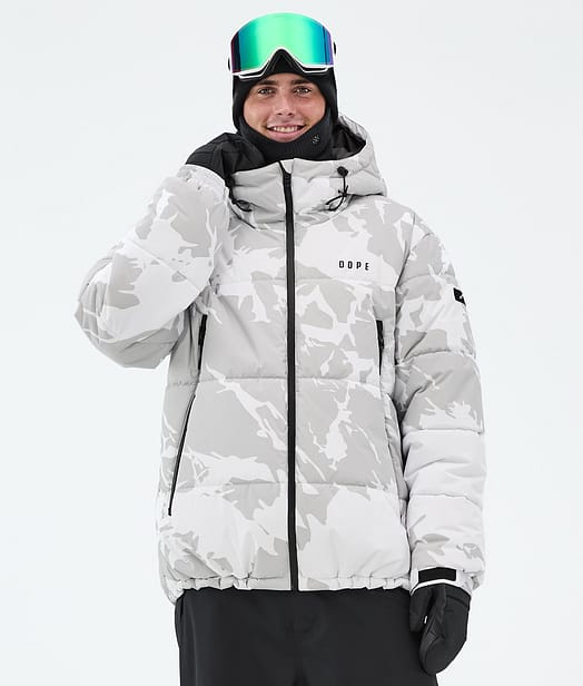 Dope Puffer Full Zip Kurtka Snowboardowa Mężczyźni Grey Camo