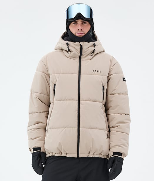 Dope Puffer Full Zip Skijakke Herre Sand