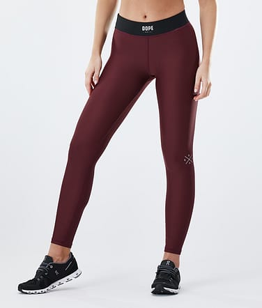 Dope Razor Legginsy Kobiety Burgundy