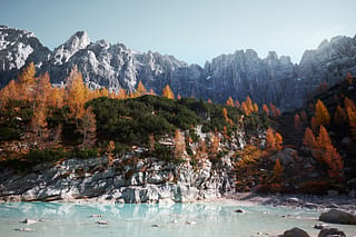 mountain lake in italy