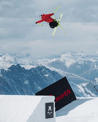 hitting bigger jumps on skis