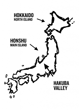 Japan skiing map