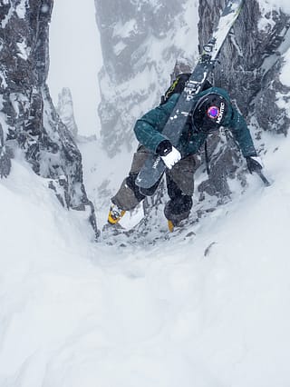 Johan wears Montec gear when skiing